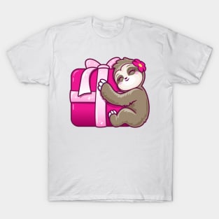 Sloth gift pink present T-Shirt